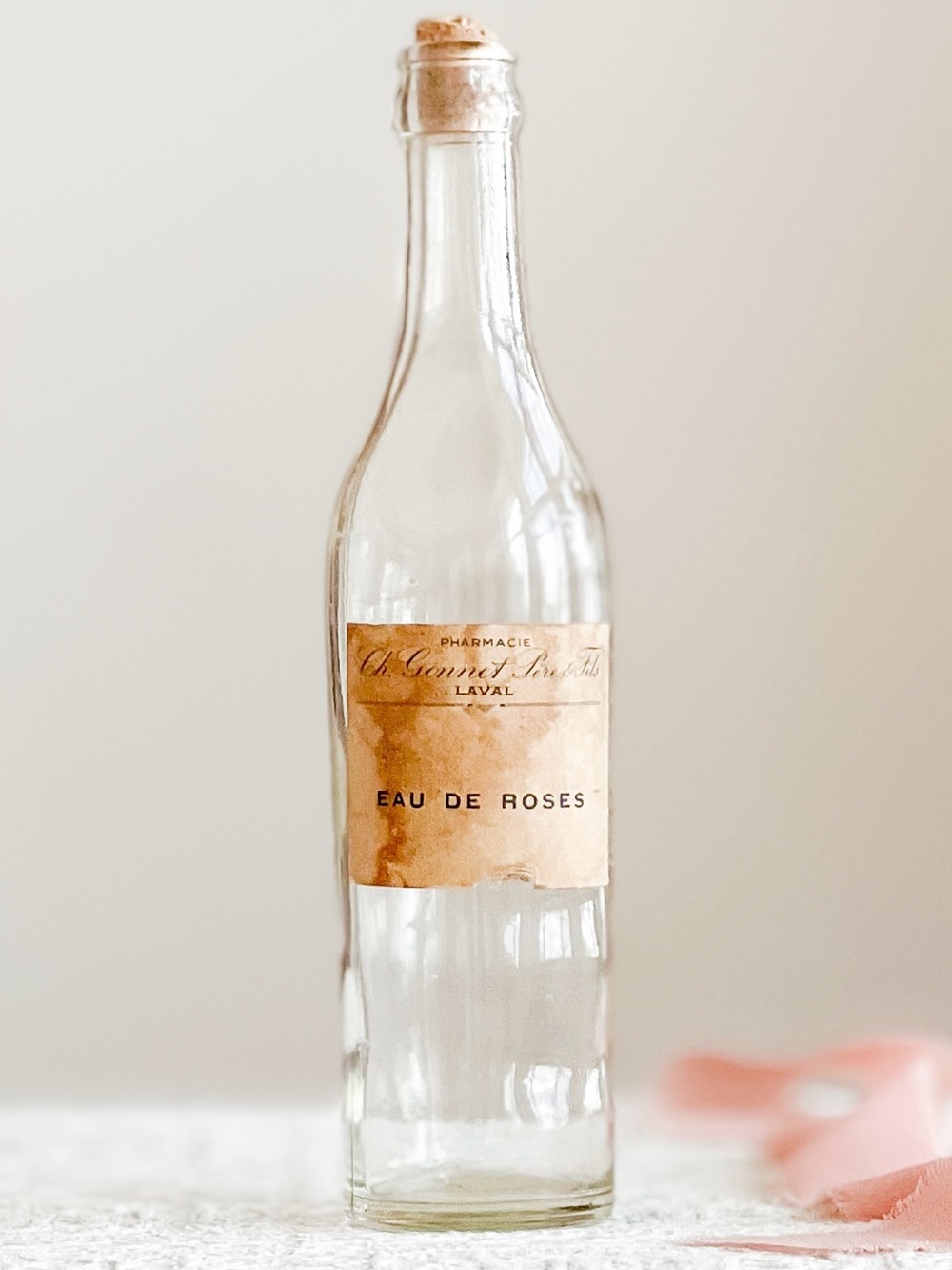 Antique French Pharmacy Bottle Eau De Roses